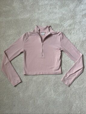 Sunday best Aritzia cropped Half-Zip Long Sleeve Top
